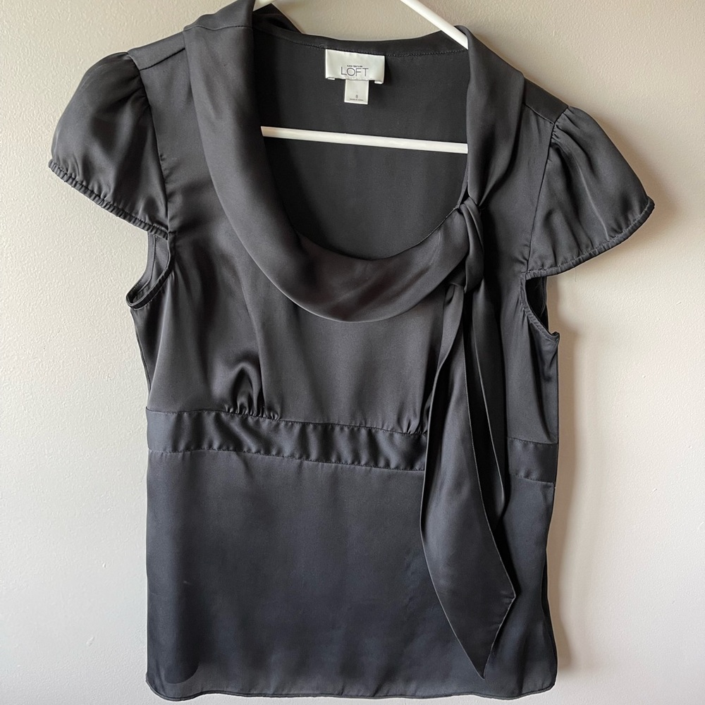 Loft sateen black blouse